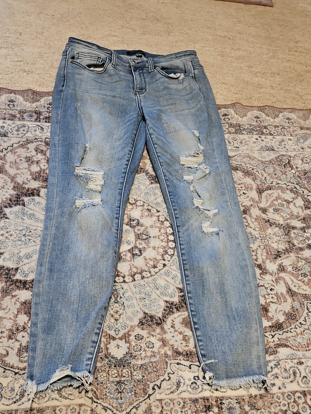 Judy Blue Medium Wash Ripped Skinny Jeans